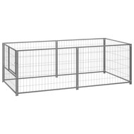 Hondenkennel 200x100x70 cm staal zilverkleurig 1