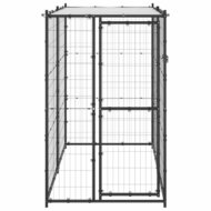 Hondenkennel voor buiten met dak 110x220x180 cm staal 2