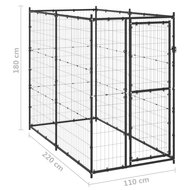 Hondenkennel voor buiten 110x220x180 cm staal 6