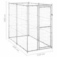 Hondenkennel voor buiten 110x220x180 cm gegalvaniseerd staal 6