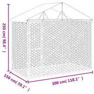 Hondenkennel met dak 3x1,5x2,5 m gegalvaniseerd staal zilver 5