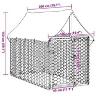 Hondenkennel voor buiten met dak 200x100x150 cm 7