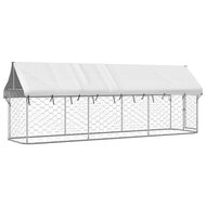 Hondenkennel voor buiten met dak 400x100x150 cm 7