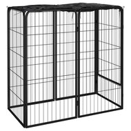 Hondenkennel 6 panelen 50 x 100 cm gepoedercoat staal zwart 1