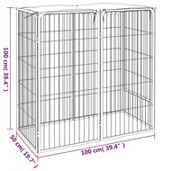 Hondenkennel 6 panelen 50 x 100 cm gepoedercoat staal zwart 6