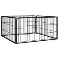 Hondenkennel 4 panelen 100x50 cm gepoedercoat staal zwart 1