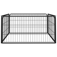 Hondenkennel 4 panelen 100x50 cm gepoedercoat staal zwart 2