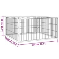 Hondenkennel 4 panelen 100x50 cm gepoedercoat staal zwart 6