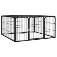 Hondenkennel 4 panelen 100x50 cm gepoedercoat staal zwart 1