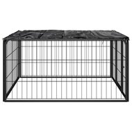 Hondenkennel 4 panelen 100x50 cm gepoedercoat staal zwart 3