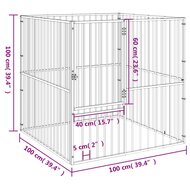 Hondenkennel 4 panelen gepoedercoat staal zwart 9