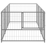 Hondenkennel 3 m&sup2; staal zilverkleurig 3