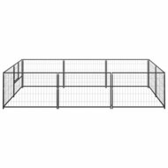 Hondenkennel 6 m&sup2; staal zwart 2