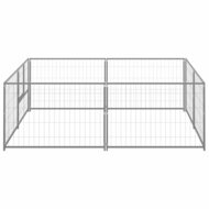 Hondenkennel 4 m&sup2; staal zilverkleurig 2