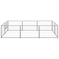 Hondenkennel 6 m&sup2; staal zilverkleurig 2