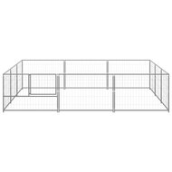 Hondenkennel 9 m&sup2; staal zilverkleurig 3