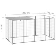 Hondenkennel 2,42 m&sup2; staal zilverkleurig   6