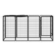 Hondenkennel 10 panelen 50 x 100 cm gepoedercoat staal zwart 2