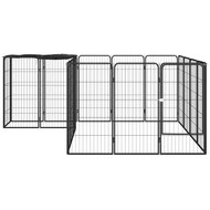 Hondenkennel 18 panelen 50 x 100 cm gepoedercoat staal zwart 2