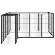 Hondenkennel 18 panelen 50 x 100 cm gepoedercoat staal zwart 3