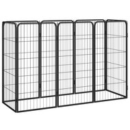 Hondenkennel 8 panelen 50x100 cm gepoedercoat staal zwart 1