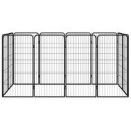 Hondenkennel 12 panelen 50 x 100 cm gepoedercoat staal zwart 2