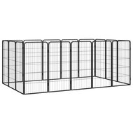 Hondenkennel 16 panelen 50 x 100 cm gepoedercoat staal zwart 1