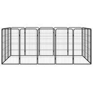 Hondenkennel 16 panelen 50 x 100 cm gepoedercoat staal zwart 2