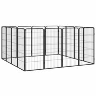 Hondenkennel 16 panelen 50 x 100 cm gepoedercoat staal zwart 3