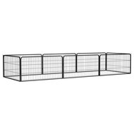 Hondenkennel 8 panelen 100x50 cm gepoedercoat staal zwart 1