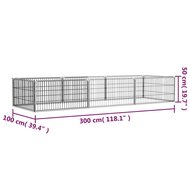 Hondenkennel 8 panelen 100x50 cm gepoedercoat staal zwart 7