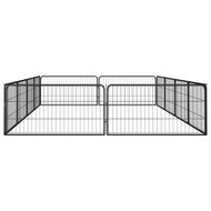 Hondenkennel 12 panelen 100x50 cm gepoedercoat staal zwart 4