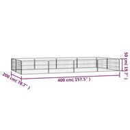 Hondenkennel 12 panelen 100x50 cm gepoedercoat staal zwart 7