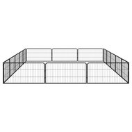 Hondenkennel 16 panelen 100x50 cm gepoedercoat staal zwart 4