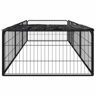 Hondenkennel 8 panelen 100x50 cm gepoedercoat staal zwart 3