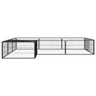 Hondenkennel 12 panelen 100x50 cm gepoedercoat staal zwart 3