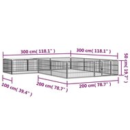 Hondenkennel 12 panelen 100x50 cm gepoedercoat staal zwart 6