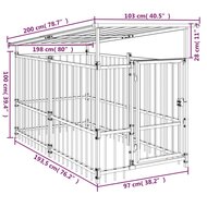 Hondenkennel met dak 1,88 m&sup2; staal 7