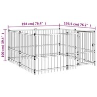 Hondenkennel voor buiten 3,75 m&sup2; staal 6