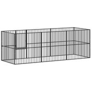 Hondenkennel 8 panelen gepoedercoat staal zwart 6