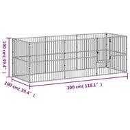 Hondenkennel 8 panelen gepoedercoat staal zwart 9