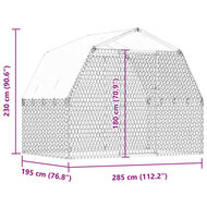 Hondenkennel met dak en deur gegalvaniseerd staal zilverkleurig 8