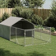 Hondenkennel met ren 4x2x1,5 m gegalvaniseerd staal 1