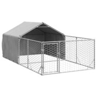 Hondenkennel met ren 4x2x1,5 m gegalvaniseerd staal 2