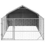 Hondenkennel met ren 4x2x1,5 m gegalvaniseerd staal 3