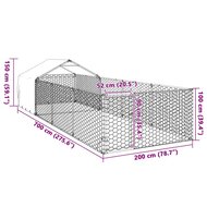 Hondenkennel met ren 7x2x1,5 m gegalvaniseerd staal 8