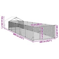 Hondenkennel met ren 8x2x1,5 m gegalvaniseerd staal 8