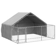 Hondenkennel met ren 3x3x1,9 m gegalvaniseerd staal 2