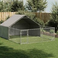 Hondenkennel met ren 4x3x1,9 m gegalvaniseerd staal 1