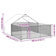 Hondenkennel met ren 4x3x1,9 m gegalvaniseerd staal 8